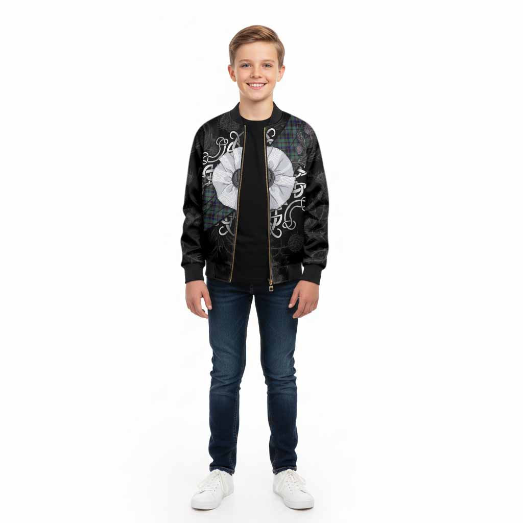 Stephenson (Stevenson) Tartan Kid Bomber Jacket Jacobite White Rose - Tartan Vibes Clothing