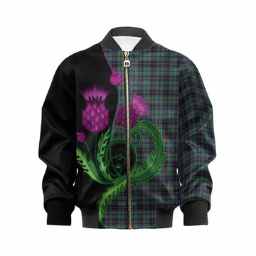 Stephenson (Stevenson) Tartan Kid Bomber Jacket Traditional Scottish Thistle