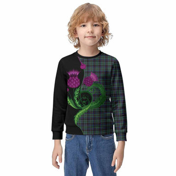 Stephenson (Stevenson) Tartan Kid Knitted Sweatshirt Traditional Scottish Thistle