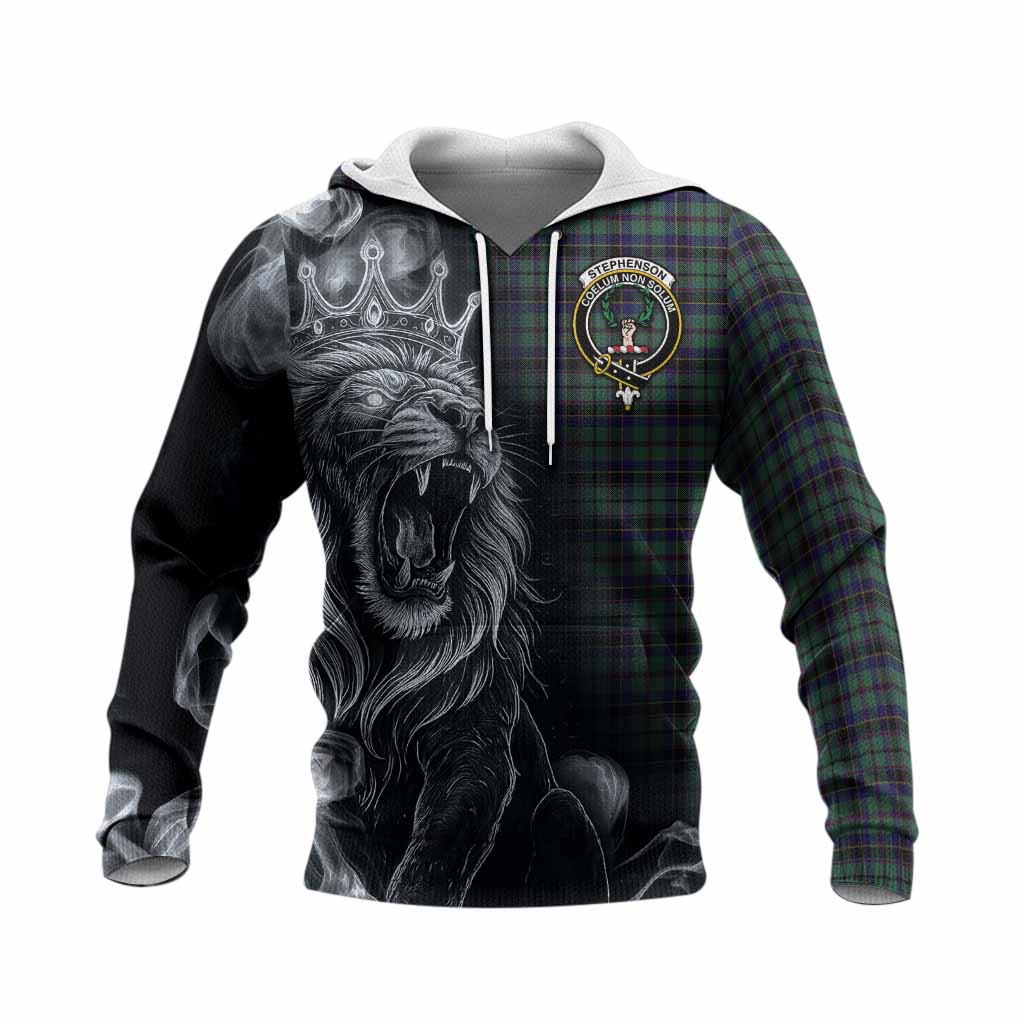 Stephenson (Stevenson) Tartan Knitted Hoodie Roaring Lion Heritage