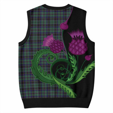 Stephenson (Stevenson) Tartan Knitted V-Neck Vest Traditional Scottish Thistle