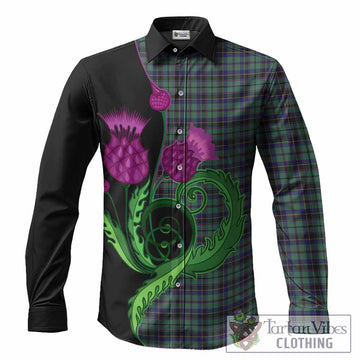 Stephenson (Stevenson) Tartan Long Sleeve Button Shirts Traditional Scottish Thistle