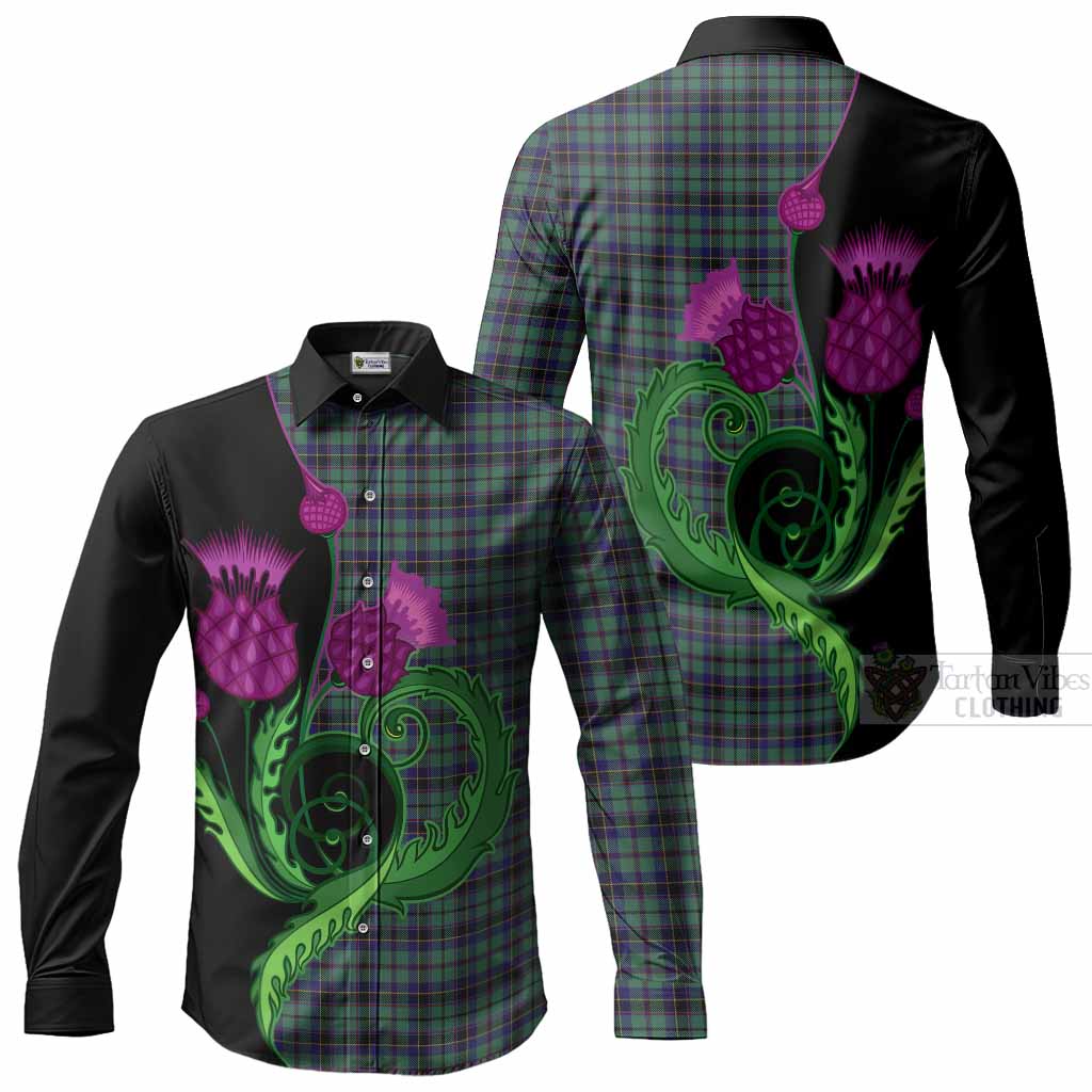Stephenson (Stevenson) Tartan Long Sleeve Button Shirts Traditional Scottish Thistle