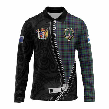Stephenson (Stevenson) Tartan Long Sleeve Polo Shirt New Zealand Pattern Unique Zipper Stylized