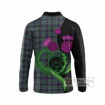 Stephenson (Stevenson) Tartan Long Sleeve Polo Shirt Traditional Scottish Thistle