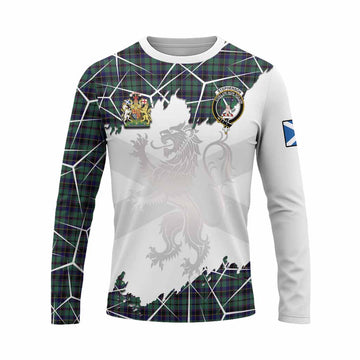Stephenson (Stevenson) Tartan Long Sleeve T-Shirt with Family Crest and Lion Rampant Grunge Style