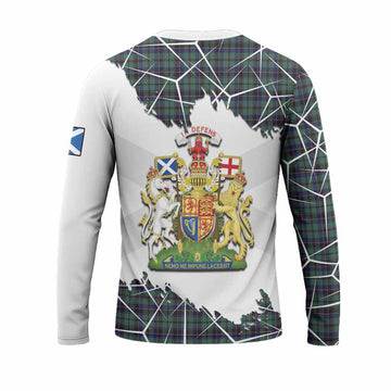 Stephenson (Stevenson) Tartan Long Sleeve T-Shirt with Family Crest and Lion Rampant Grunge Style