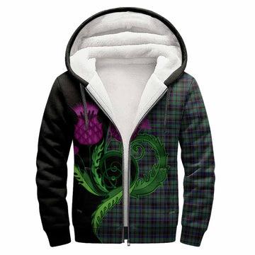 Stephenson (Stevenson) Tartan Sherpa Hoodie Traditional Scottish Thistle