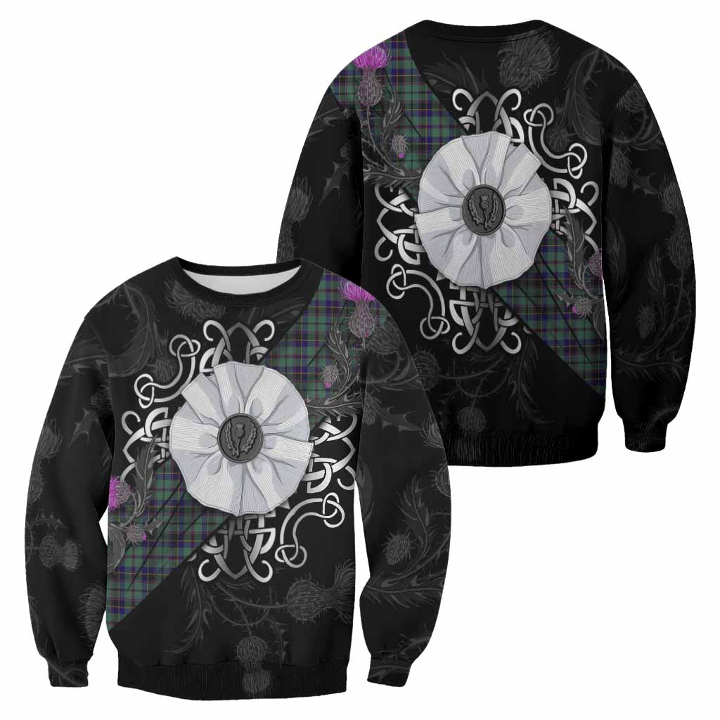 Stephenson (Stevenson) Tartan Sweatshirt Jacobite White Rose - Tartan Vibes Clothing