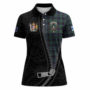 Stephenson (Stevenson) Tartan Women Polo Shirt New Zealand Pattern Unique Zipper Stylized