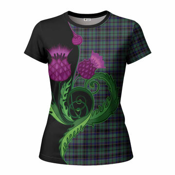 Stephenson (Stevenson) Tartan Women T shirt Traditional Scottish Thistle
