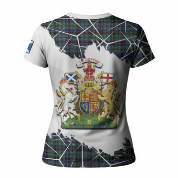 Stephenson (Stevenson) Tartan Women T shirt with Family Crest and Lion Rampant Grunge Style