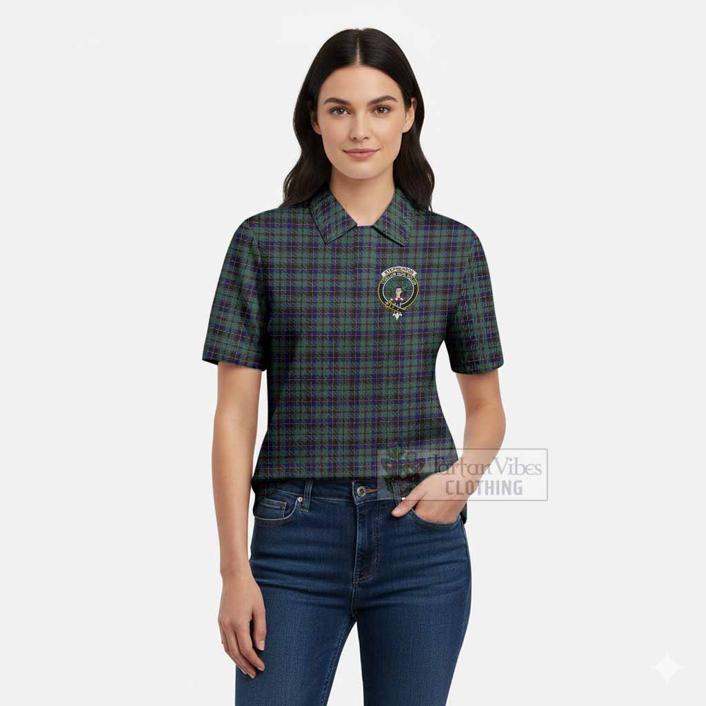 Stephenson (Stevenson) Tartan Women’s Polo Sweater Top with Family Crest