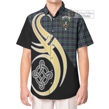 Stevenson Tartan Short Sleeve Button Shirt with Family Crest and Celtic Symbol Style Kid - Tartan Vibes Clothing