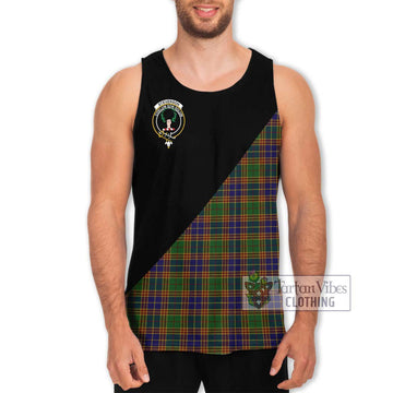 Stevenson Tartan Men's Tank Top with Family Crest and Military Logo Style Men - Tartanvibesclothing Shop