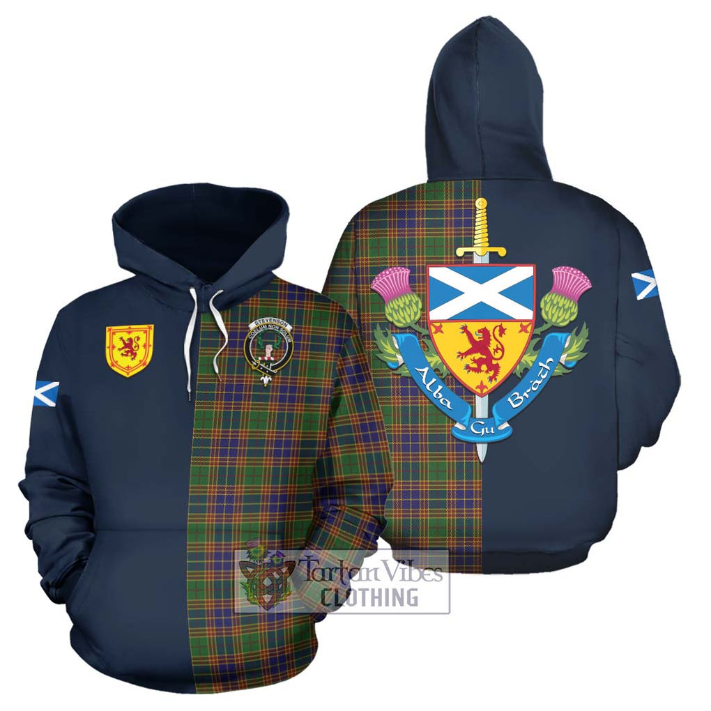 Tartan Vibes Clothing Stevenson Tartan Hoodie with Scottish Lion Royal Arm Half Style