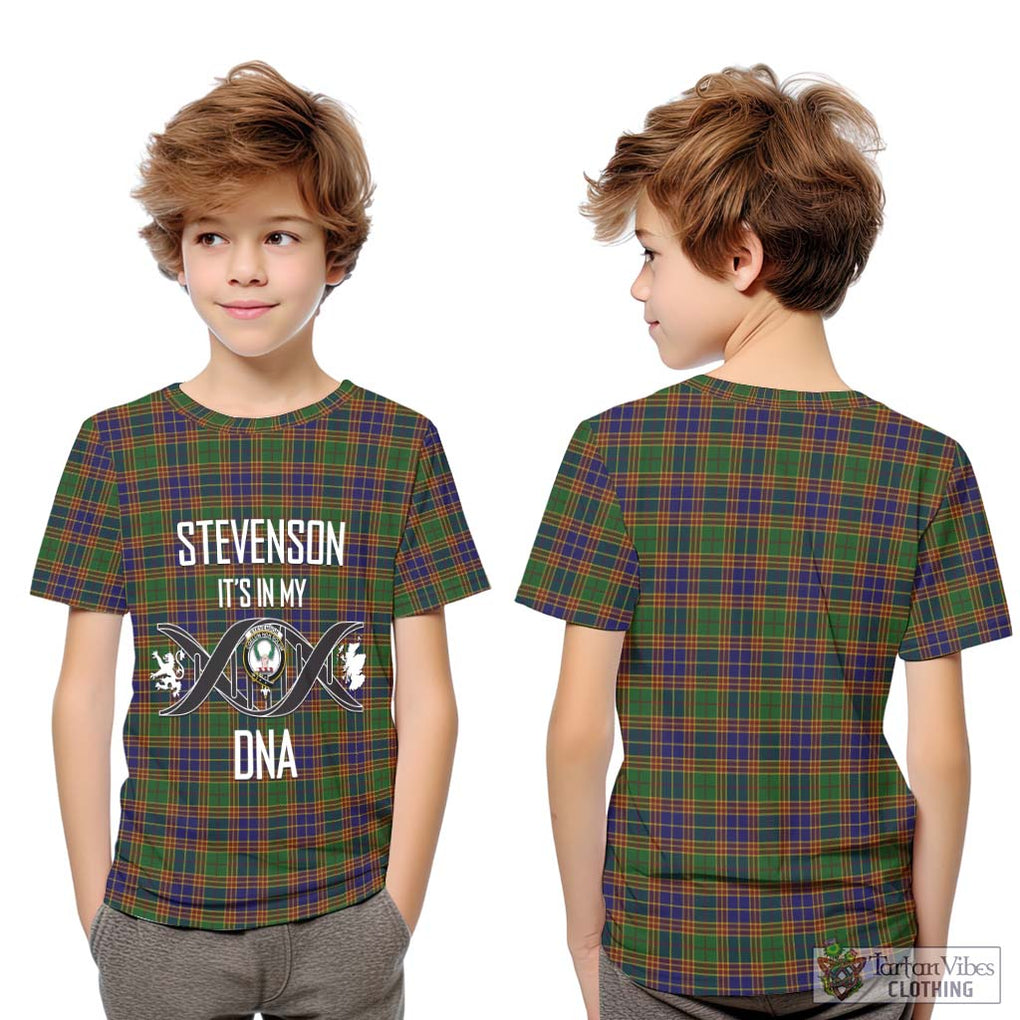 Stevenson Tartan Kid T-Shirt with Family Crest DNA In Me Style Youth XL Size14 - Tartanvibesclothing Shop