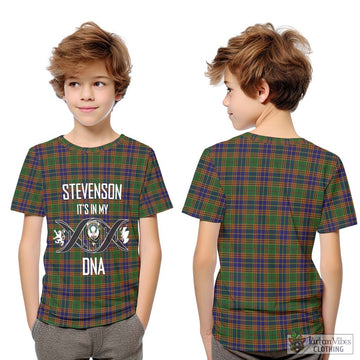 Stevenson Tartan Kid T-Shirt with Family Crest DNA In Me Style Youth XL Size14 - Tartanvibesclothing Shop