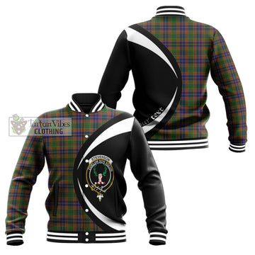 Stevenson Tartan Baseball Jacket with Family Crest Circle Style Unisex - Tartan Vibes Clothing
