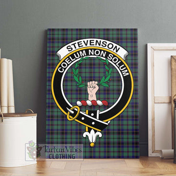 Stevenson Tartan Canvas Print Wall Art with Family Crest Without Frame - Tartan Vibes Clothing