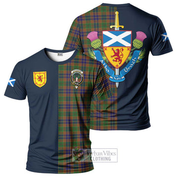 Tartan Vibes Clothing Stevenson Tartan T-Shirt Alba with Scottish Lion Royal Arm Half Style