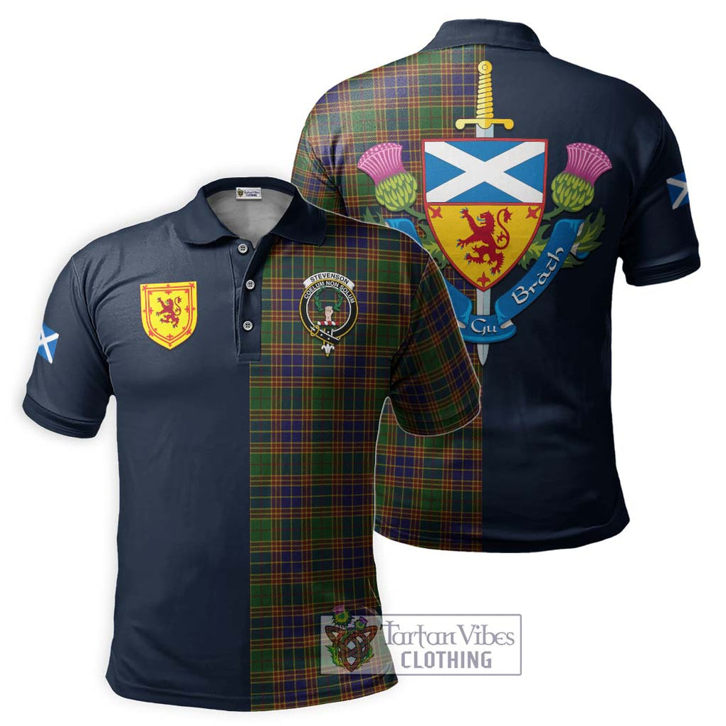 Tartan Vibes Clothing Stevenson Tartan Polo Shirt with Scottish Lion Royal Arm Half Style