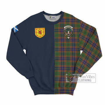 Tartan Vibes Clothing Stevenson Tartan Sweatshirt with Scottish Lion Royal Arm Half Style