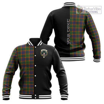 Stevenson Tartan Baseball Jacket with Family Crest and Half Of Me Style Unisex - Tartanvibesclothing Shop