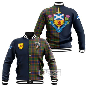 Tartan Vibes Clothing Stevenson Tartan Baseball Jacket with Scottish Lion Royal Arm Half Style