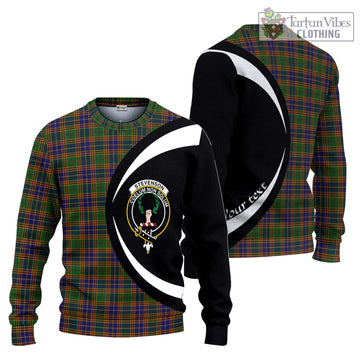 Stevenson Tartan Knitted Sweater with Family Crest Circle Style Unisex - Tartan Vibes Clothing