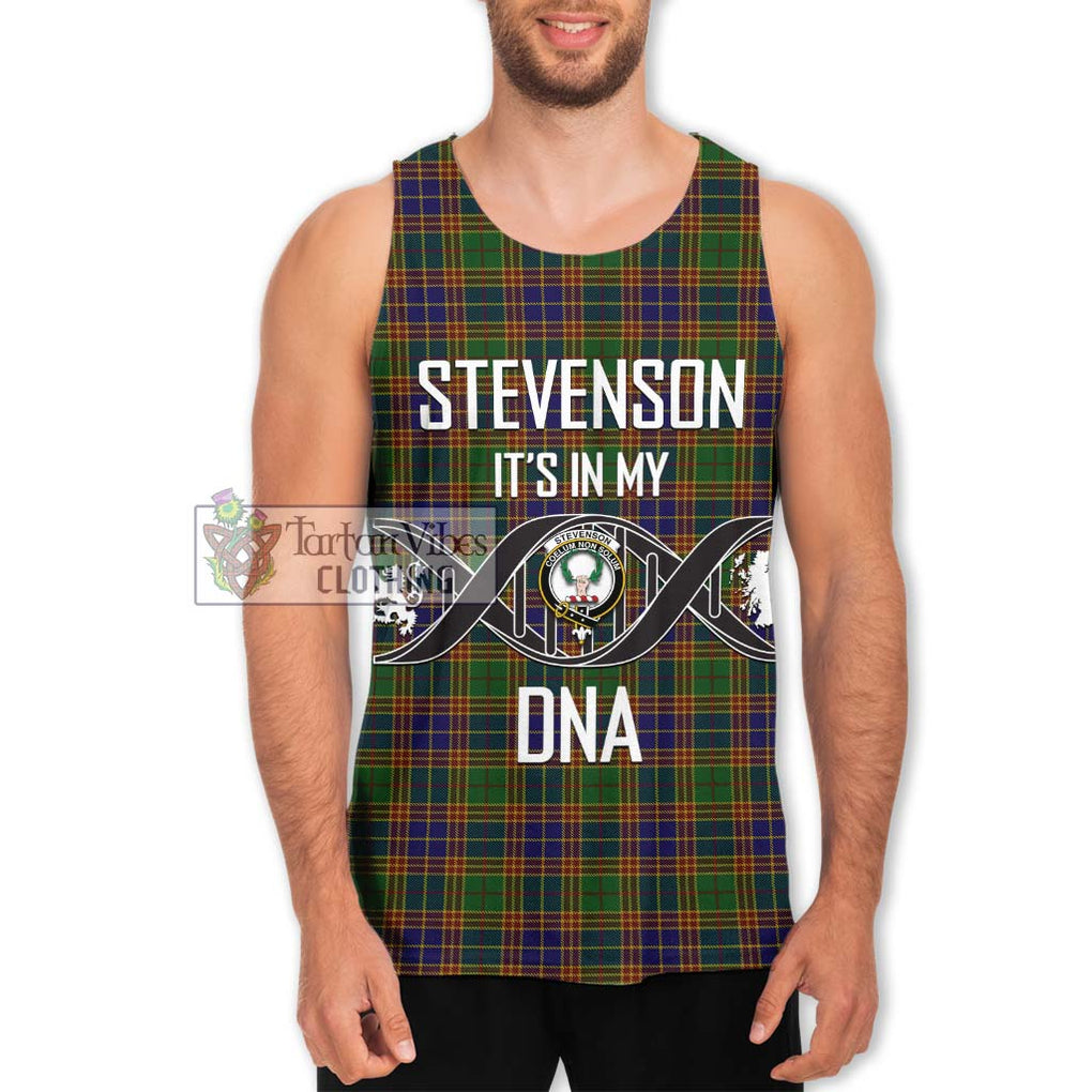 Stevenson Tartan Men's Tank Top with Family Crest DNA In Me Style Men - Tartanvibesclothing Shop