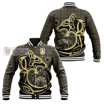Stevenson Tartan Baseball Jacket with Family Crest Celtic Wolf Style Unisex - Tartan Vibes Clothing