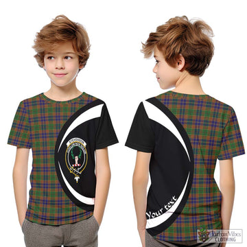 Stevenson Tartan Kid T-Shirt with Family Crest Circle Style Youth XL Size14 - Tartan Vibes Clothing