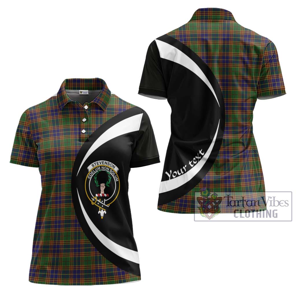 Stevenson Tartan Women's Polo Shirt with Family Crest Circle Style Women - Tartan Vibes Clothing