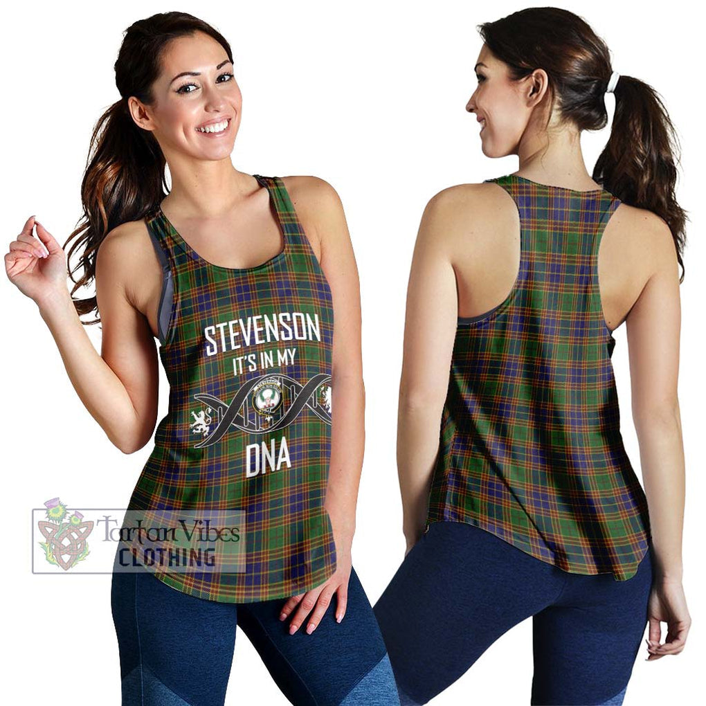 Stevenson Tartan Women's Racerback Tanks with Family Crest DNA In Me Style 4XL - Tartanvibesclothing Shop
