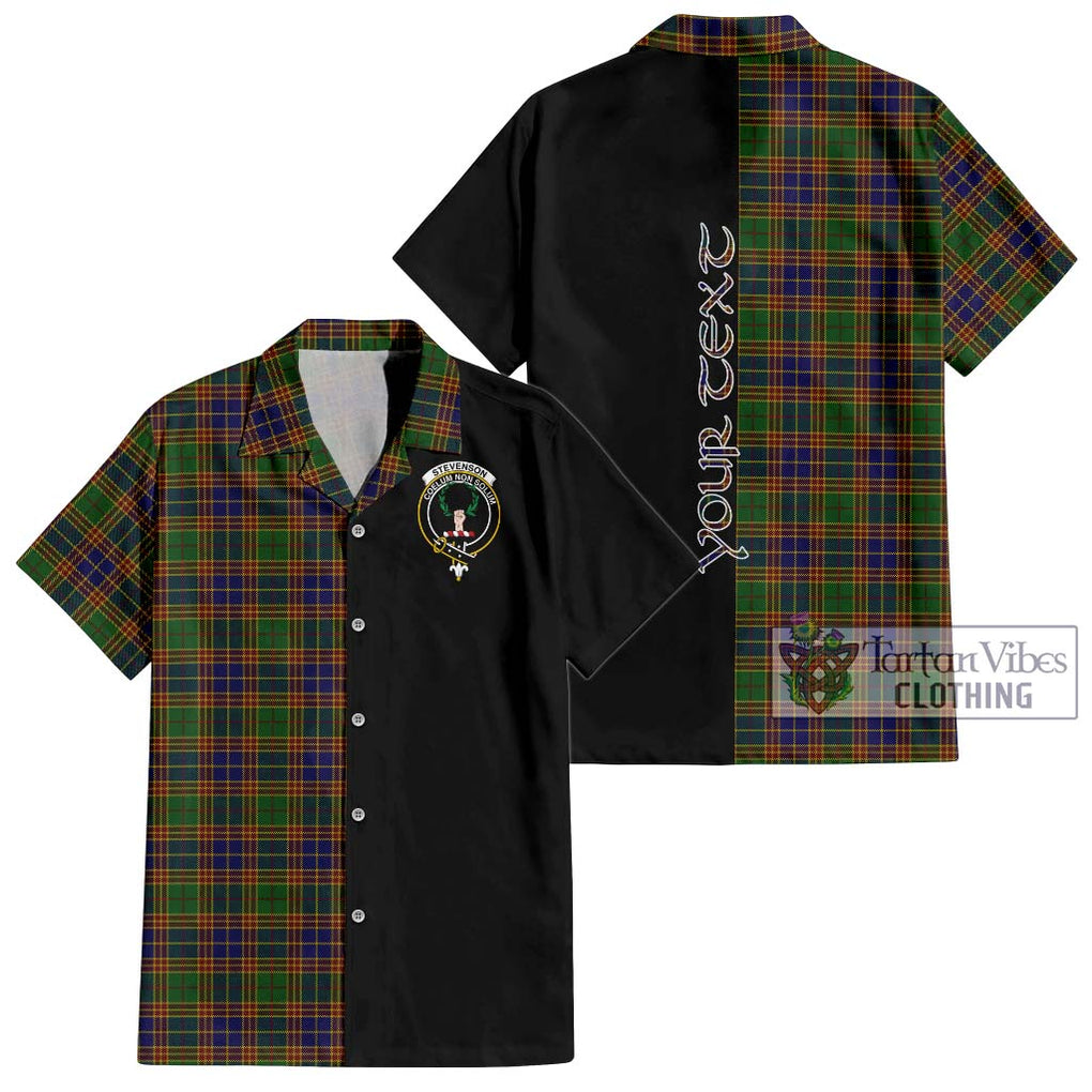 Stevenson Tartan Short Sleeve Button Shirt with Family Crest and Half Of Me Style Kid - Tartanvibesclothing Shop