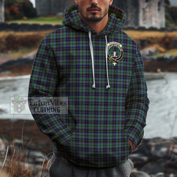Stevenson Tartan Cotton Hoodie with Family Crest Pullover Hoodie XS - Tartan Vibes Clothing
