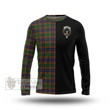 Stevenson Tartan Long Sleeve T-Shirt with Family Crest and Half Of Me Style Unisex - Tartanvibesclothing Shop