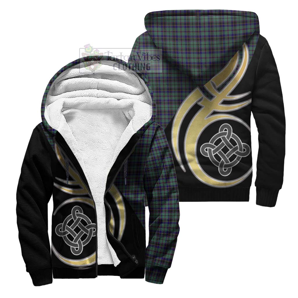 Stevenson Tartan Sherpa Hoodie with Family Crest and Celtic Symbol Style Unisex S - Tartan Vibes Clothing