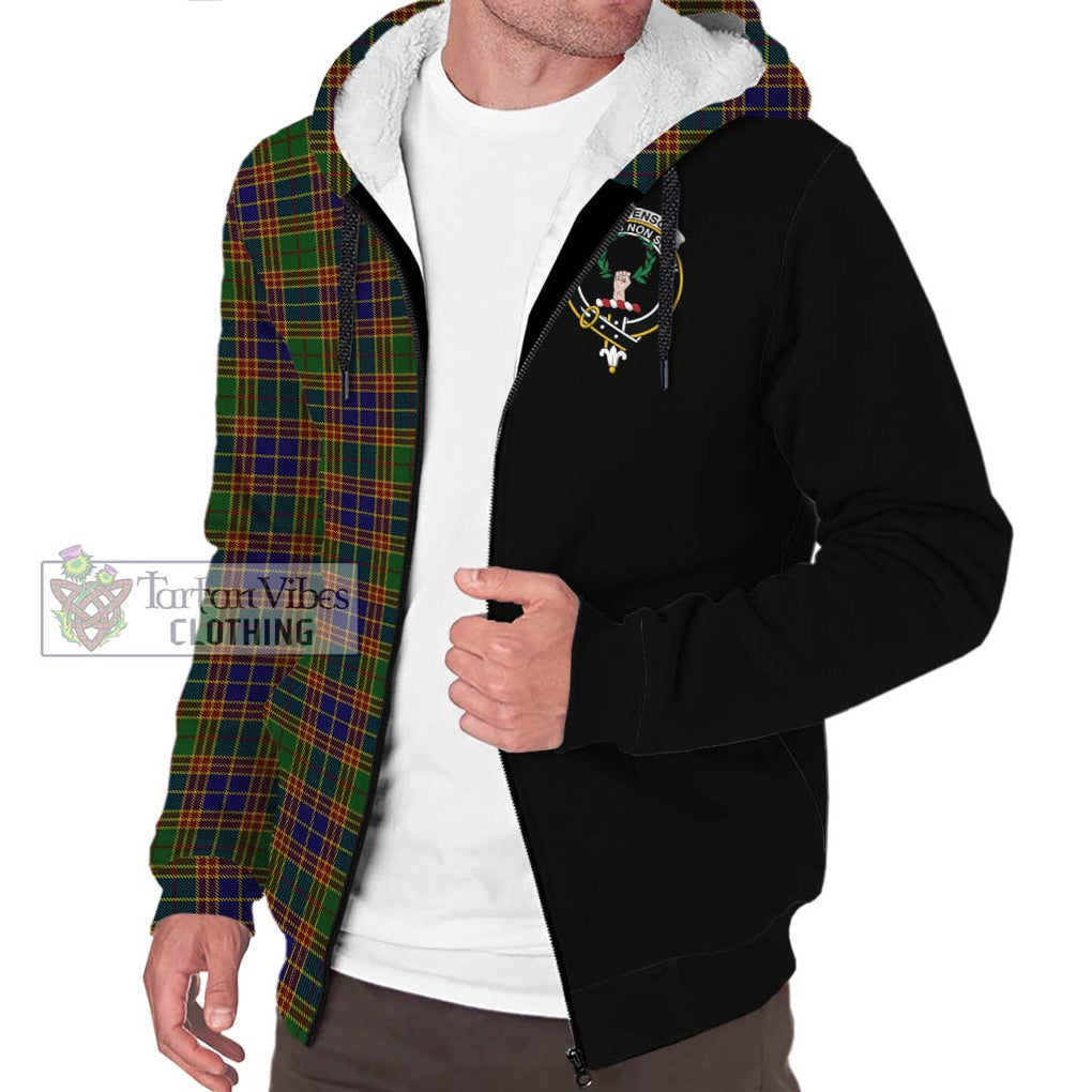 Stevenson Tartan Sherpa Hoodie with Family Crest and Half Of Me Style Unisex S - Tartanvibesclothing Shop
