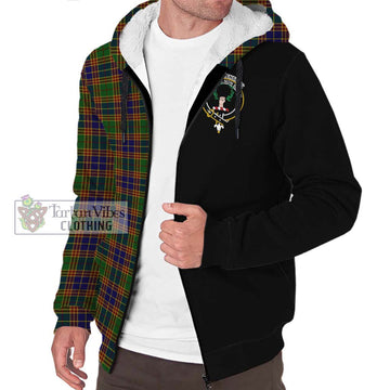 Stevenson Tartan Sherpa Hoodie with Family Crest and Half Of Me Style Unisex S - Tartanvibesclothing Shop