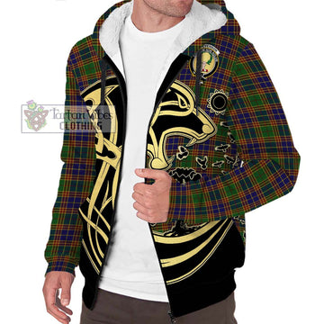 Stevenson Tartan Sherpa Hoodie with Family Crest Celtic Wolf Style Unisex S - Tartan Vibes Clothing