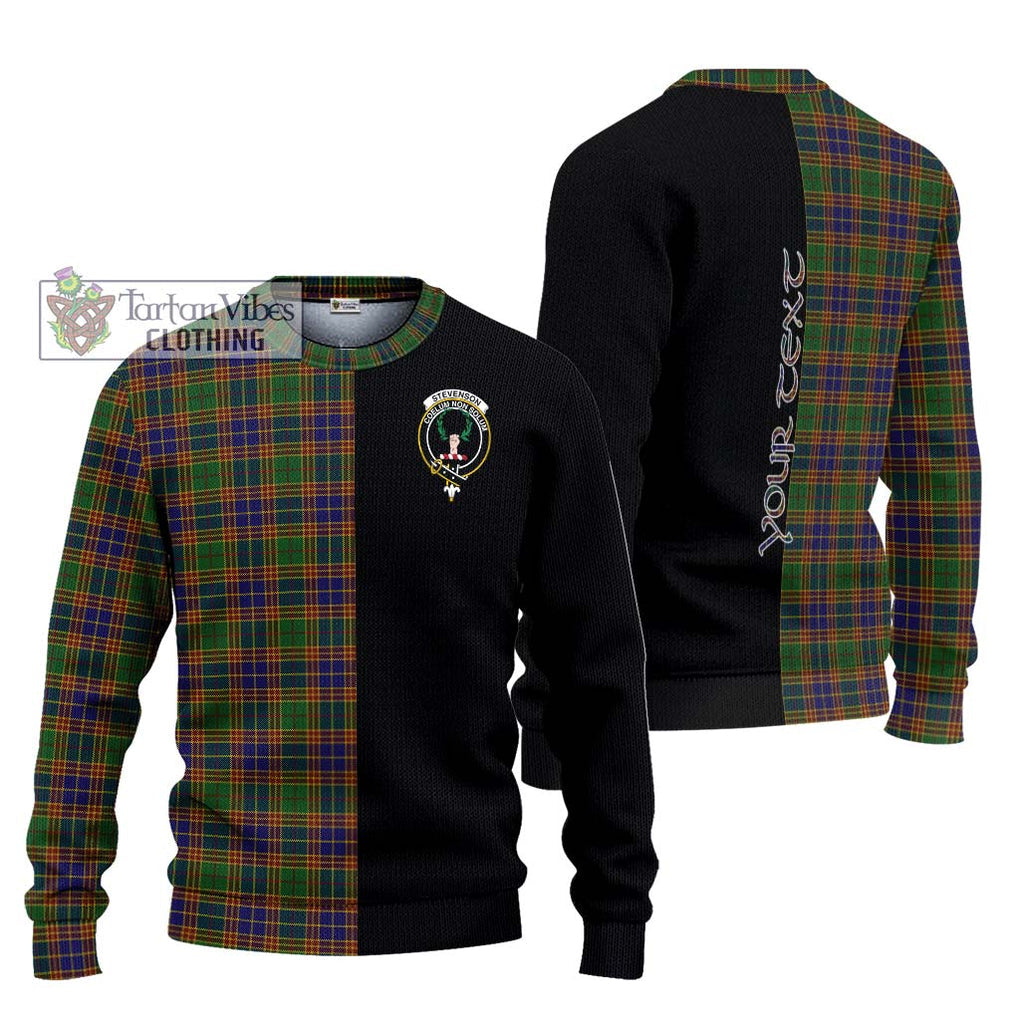 Stevenson Tartan Knitted Sweater with Family Crest and Half Of Me Style Unisex - Tartanvibesclothing Shop