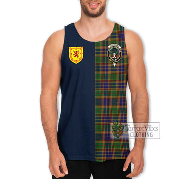 Tartan Vibes Clothing Stevenson Tartan Men's Tank Top with Scottish Lion Royal Arm Half Style