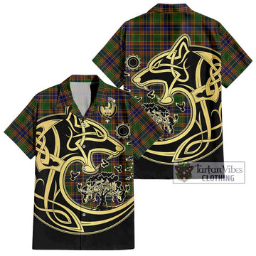 Stevenson Tartan Short Sleeve Button Shirt with Family Crest Celtic Wolf Style Kid - Tartan Vibes Clothing