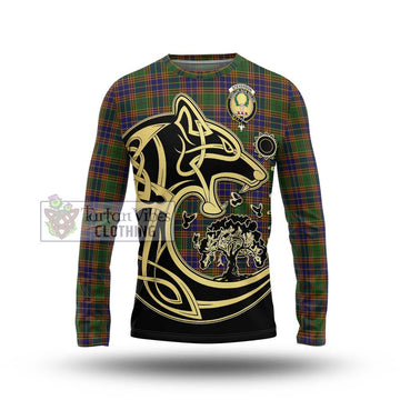 Stevenson Tartan Long Sleeve T-Shirt with Family Crest Celtic Wolf Style Unisex - Tartan Vibes Clothing