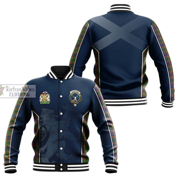 Stevenson Tartan Baseball Jacket with Family Crest and Lion Rampant Vibes Sport Style Unisex - Tartan Vibes Clothing