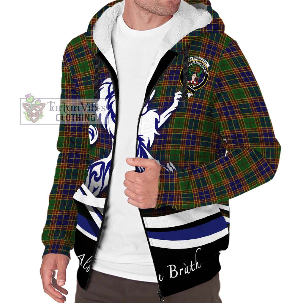 Stevenson Tartan Sherpa Hoodie with Alba Gu Brath Regal Lion Emblem Unisex S - Tartanvibesclothing Shop