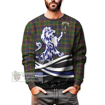 Stevenson Tartan Sweatshirt with Alba Gu Brath Regal Lion Emblem Unisex - Tartanvibesclothing Shop
