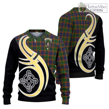 Stevenson Tartan Knitted Sweater with Family Crest and Celtic Symbol Style Unisex - Tartan Vibes Clothing